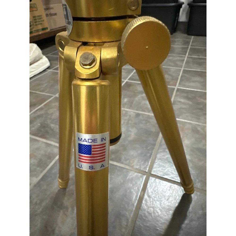 Vintage Gold Tiltall Junior Tripod by Uniphot Corp Made in USA Camera Stand